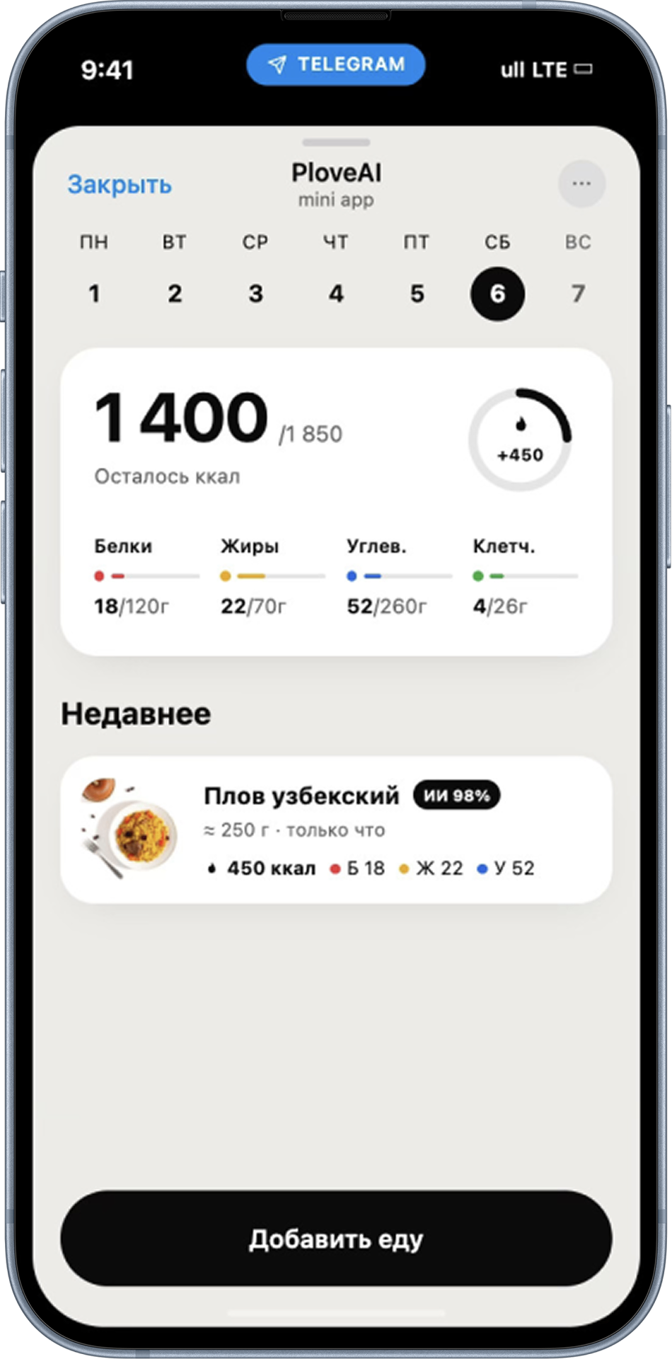 PloveAI mini app в Telegram